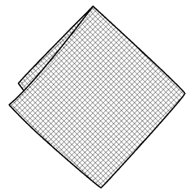 Peach square handkerchief black and white clipart
