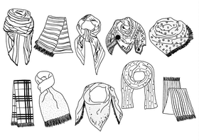 Scarf black and white vector