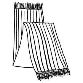 Pink scarf black and white clipart