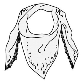 Purple scarf black and white clipart