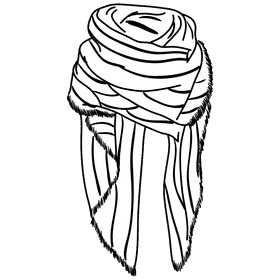Red scarf black and white clipart