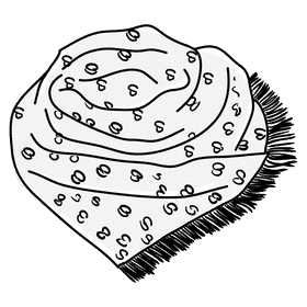 Yellow scarf black and white clipart