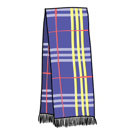 Yellow stripe purple scarf clipart