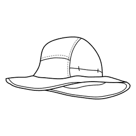 Grey sunhat black and white clipart