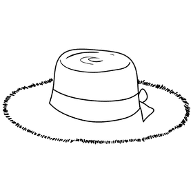Ventura straw sunhat black and white clipart