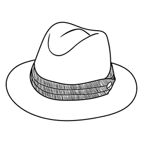Wallaroo monterey sunhat black and white clipart