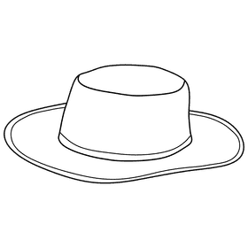White cricket sunhat black and white clipart