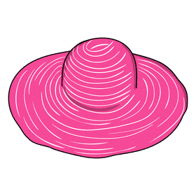 Wide brim pink sunhat clipart