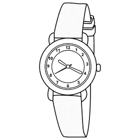 Kids watch black and white clipart