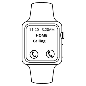 Smart digital watch black and white clipart