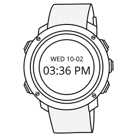Sport digital watch black and white clipart