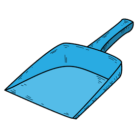 Blue dustpan clipart