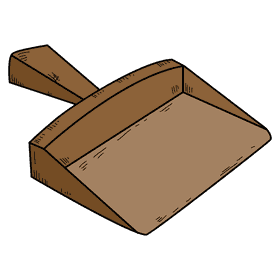 Brown dustpan clipart