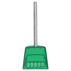 Green dustpan clipart