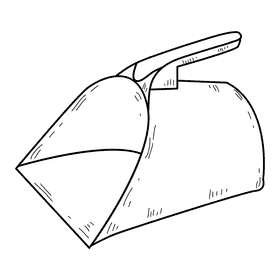 Hooded dustpan black and white clipart