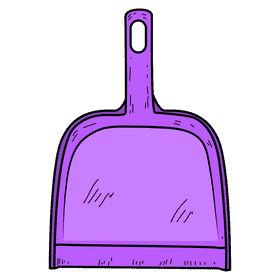 Purple dustpan clipart