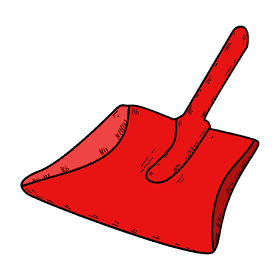 Red dustpan clipart