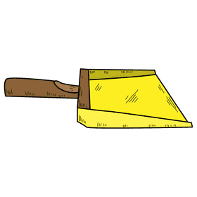 Wodden handle dustpan clipart