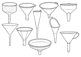 Funnel black and white vector