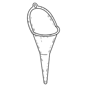 Car refueling funnel black and white clipart