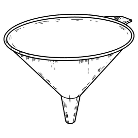 Heavy duty funnel black and white clipart