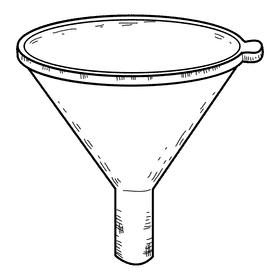 Light green funnel black and white clipart