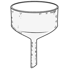 Porcelain funnel black and white clipart