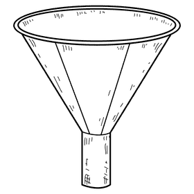 Powder funnel black and white clipart