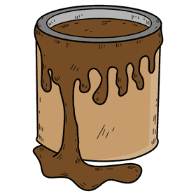 Brown paint bucket clipart