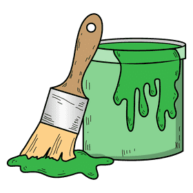 Green paint bucket clipart