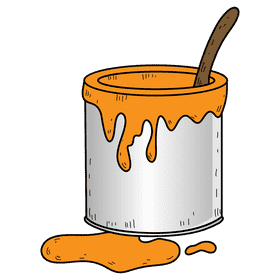 Orange paint bucket clipart