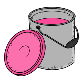 Pink paint bucket clipart