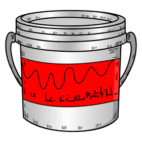 Red paint bucket clipart