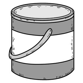 White paint bucket clipart