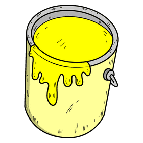 Yellow paint bucket clipart