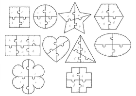 Puzzle black and white vector