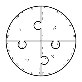 Circle puzzle black and white clipart