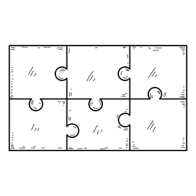 Rectangle puzzle black and white clipart
