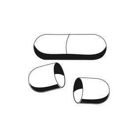 Capsule drawing black and white clipart