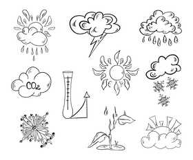 Climate black and white vector