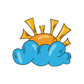 Climate cloudy and sunny day clipart