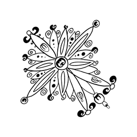 Climate snowflake black and white clipart