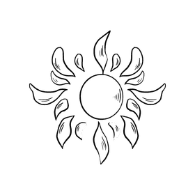 Climate sunny day black and white clipart