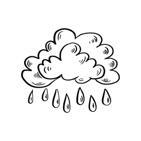 Climate rainy day black and white clipart