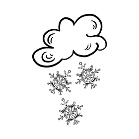 Climate snowy day black and white clipart