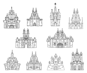 Disney castle black and white vector