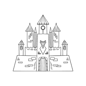 Disney castle black and white clipart