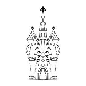 Disney castle black and white clipart