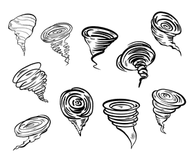 Hurricane black and white vector