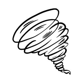 Hurricane black and white clipart